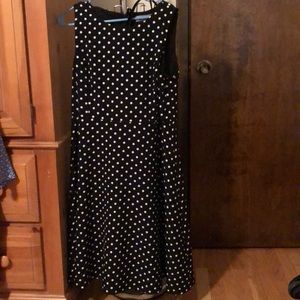 Kasper black and white polka dot dress